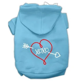 Xoxo Screen Print Pet Hoodies Baby Blue Size Xs (8)