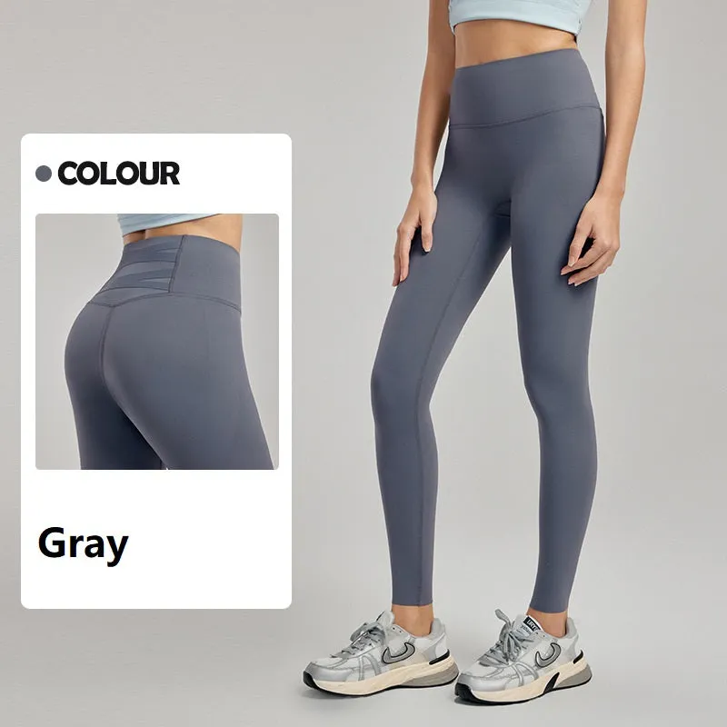 Yoga Pants Women's High Waist Composite Sports Leggings Antibacterial Adjustable Fitness Pants